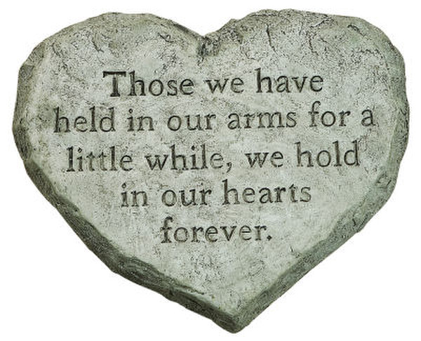 Memorial Heart Stone with hold in our hearts forever